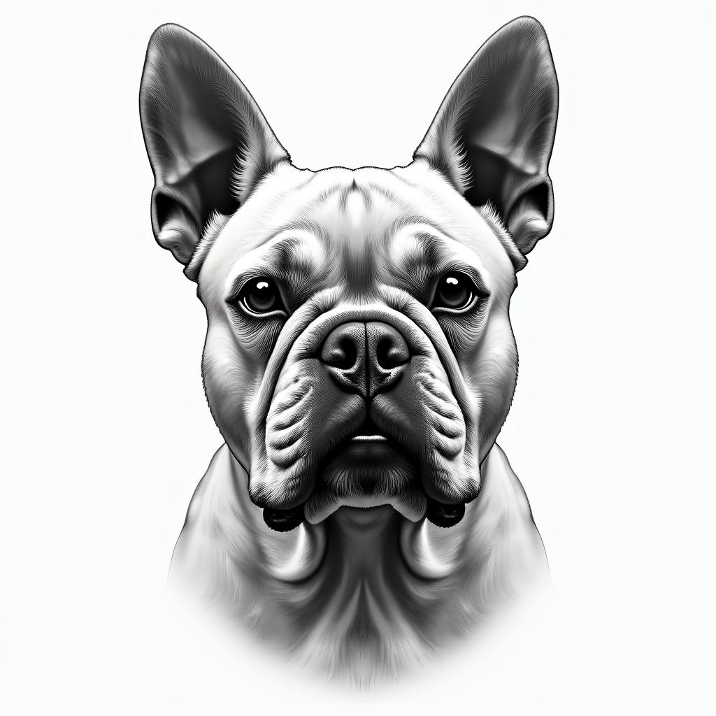 French bull dogshigly detailed tattoo