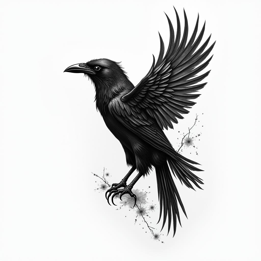 Raven Nordichigly detailed tattoo - Variation 10