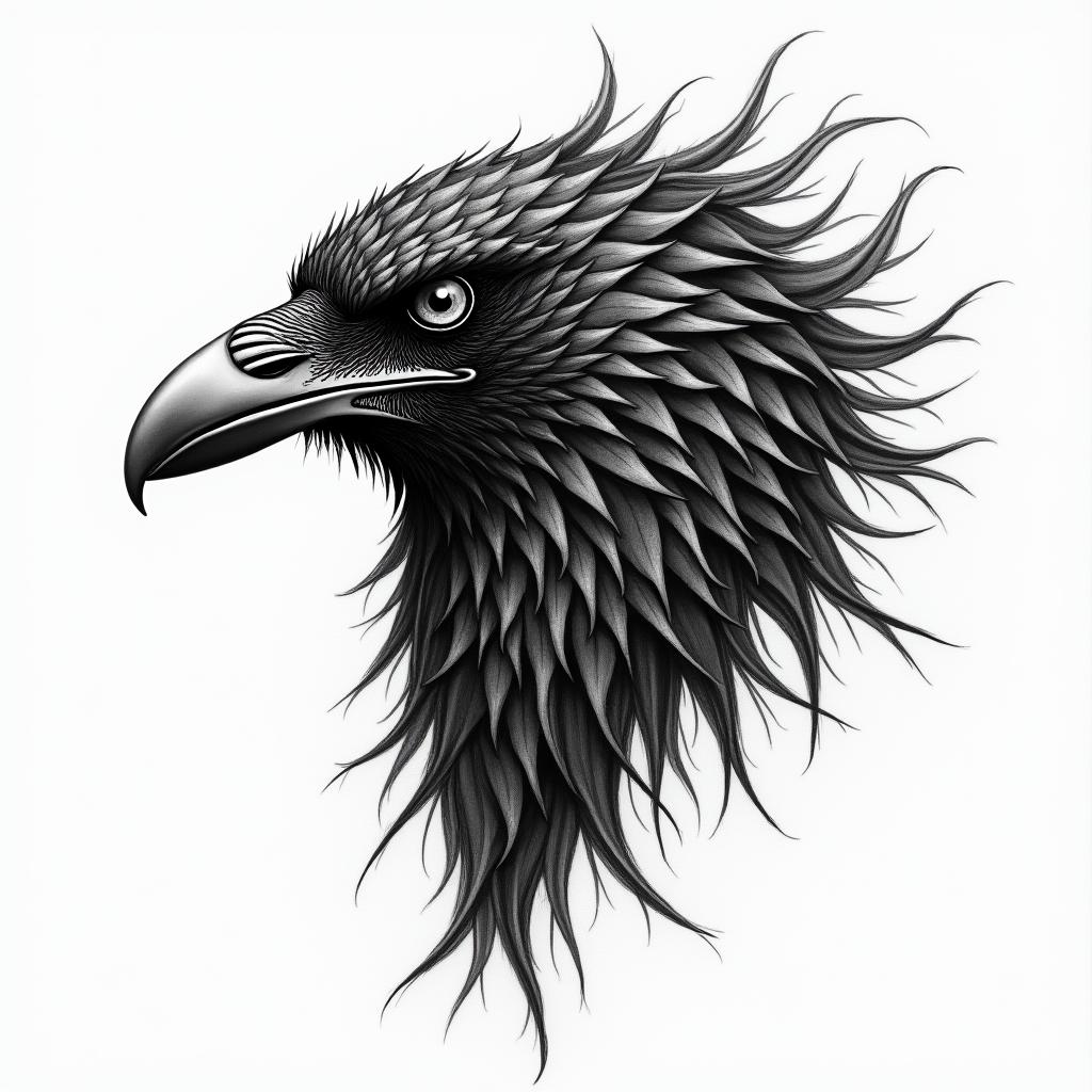 Raven Nordichigly detailed tattoo - Variation 11