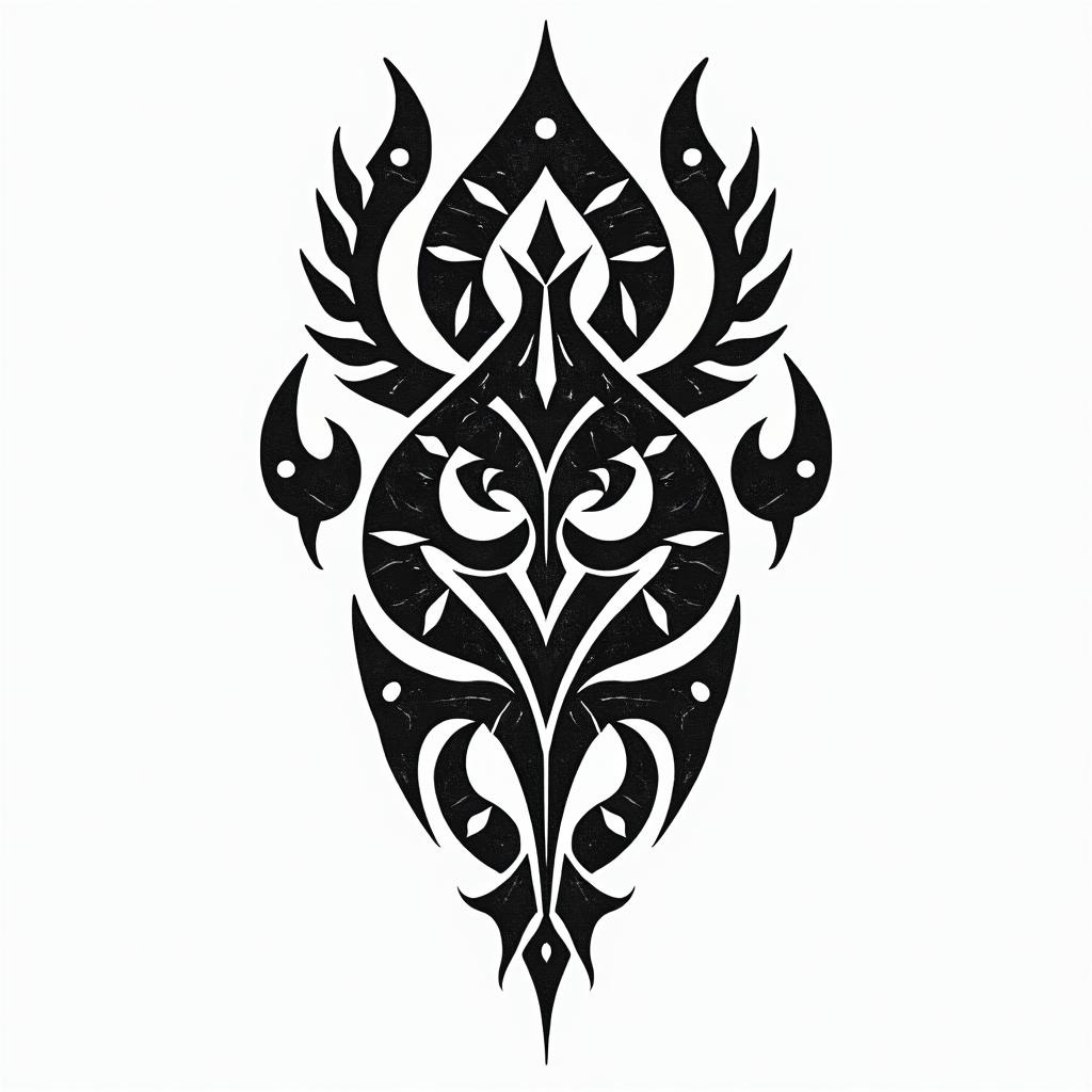 Raidersin tribal tattoo style, featuring bold and black geometric shapes, curved lines, intertwine and flow seamlessly, creating a powerful and symbolic design, polynesian and maori styles