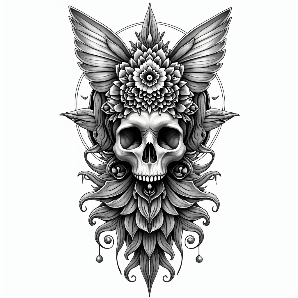 Tarotin bohemian style tattoo, 8k