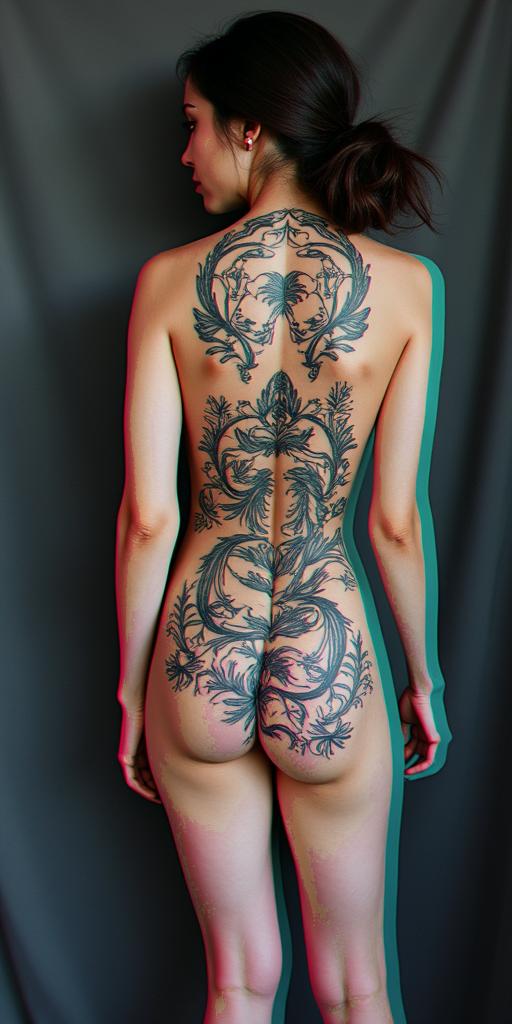 A path of Struggling with life and no support and got it all taking away. Playing tug of war Struggled with drugs and depression and gambling. Was in a car accident and got back surgery and a brain injury. Recieved a big settlement was able to get my family backin distorted and fragmented tattoo design, featuring a classical statue bust, in a glitch art style with vibrant, overlapping colors of cyan, magenta, and yellow, creating a digital distortion effect