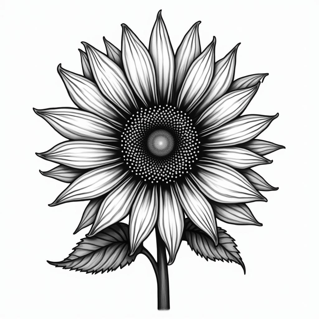 Sunflower, soul matein bohemian style tattoo, 8k