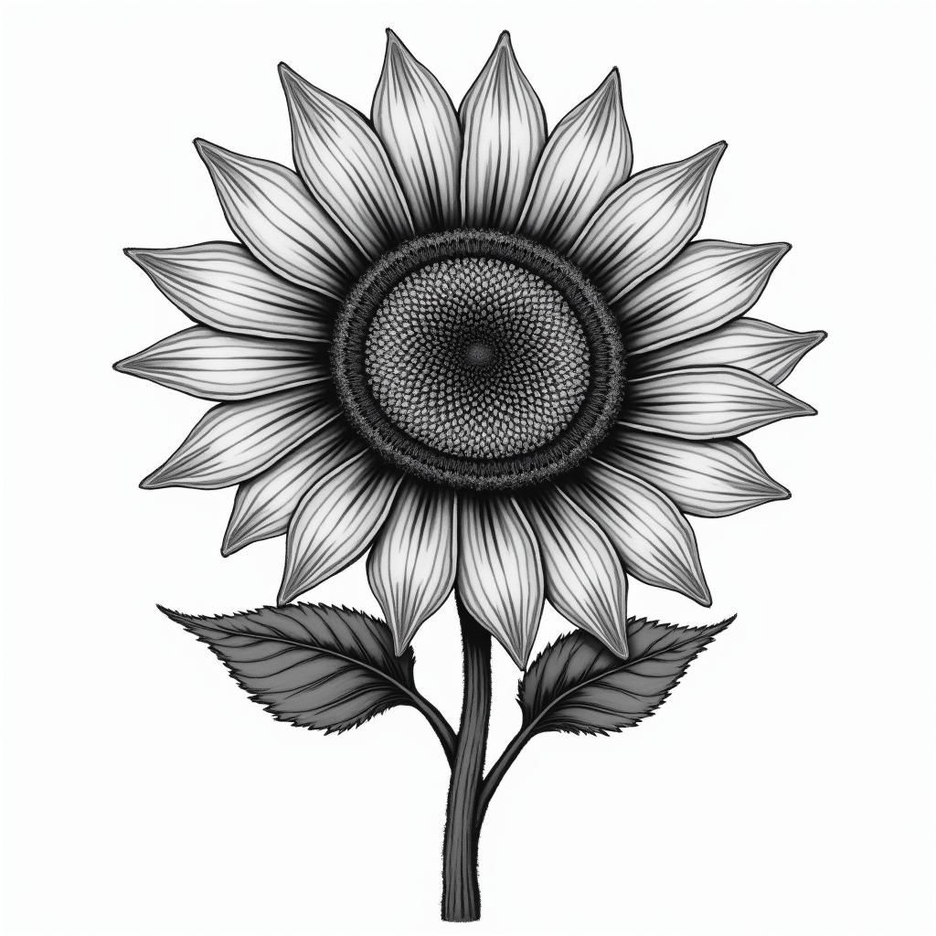 Sunflower, soul matein new school tattoo, pop culture, modern, detailed tattoo, illustrative - Variation 3