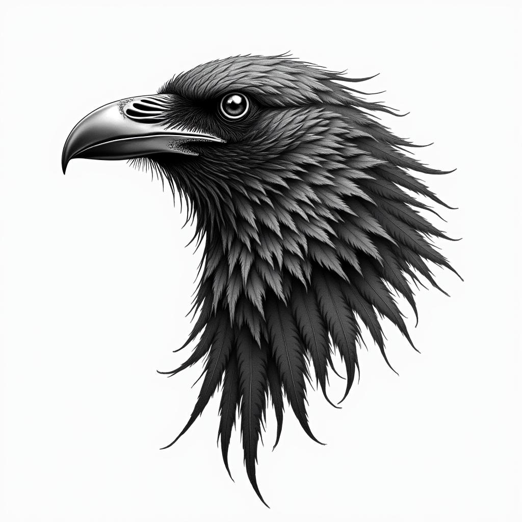 Raven Nordichigly detailed tattoo - Variation 4
