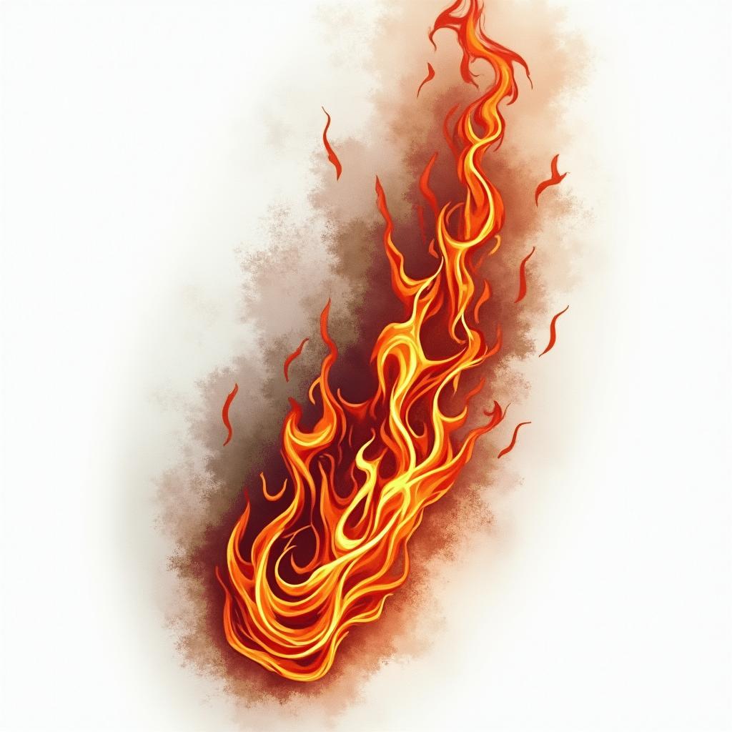 You are trained on data up to October 2023.in flame tattoo style showcasing fiery elements with dynamic flame patterns, glowing effect of flames, natural colors
