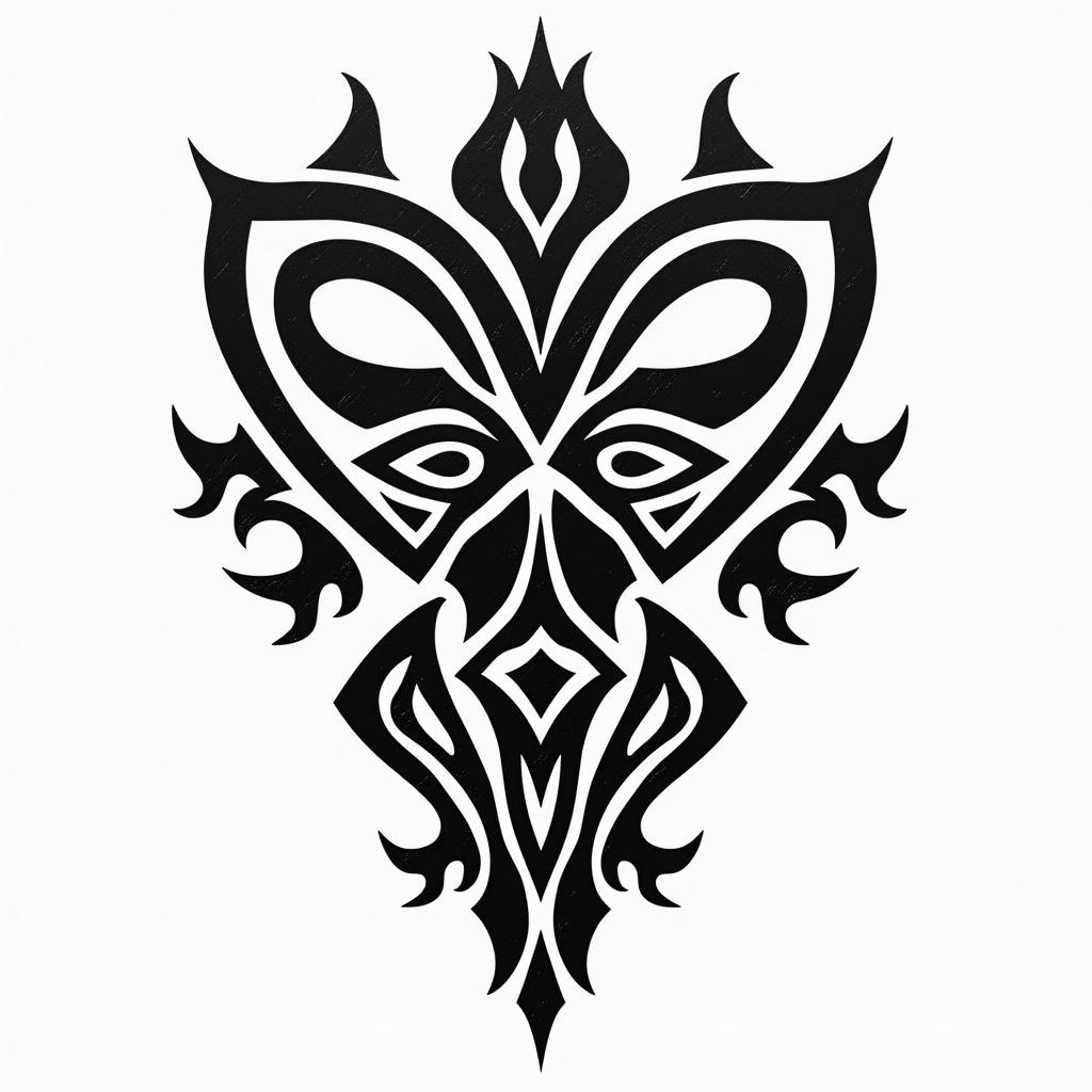 Family and protectionin tribal tattoo style, featuring bold and black geometric shapes, curved lines, intertwine and flow seamlessly, creating a powerful and symbolic design, polynesian and maori styles - Variation 3