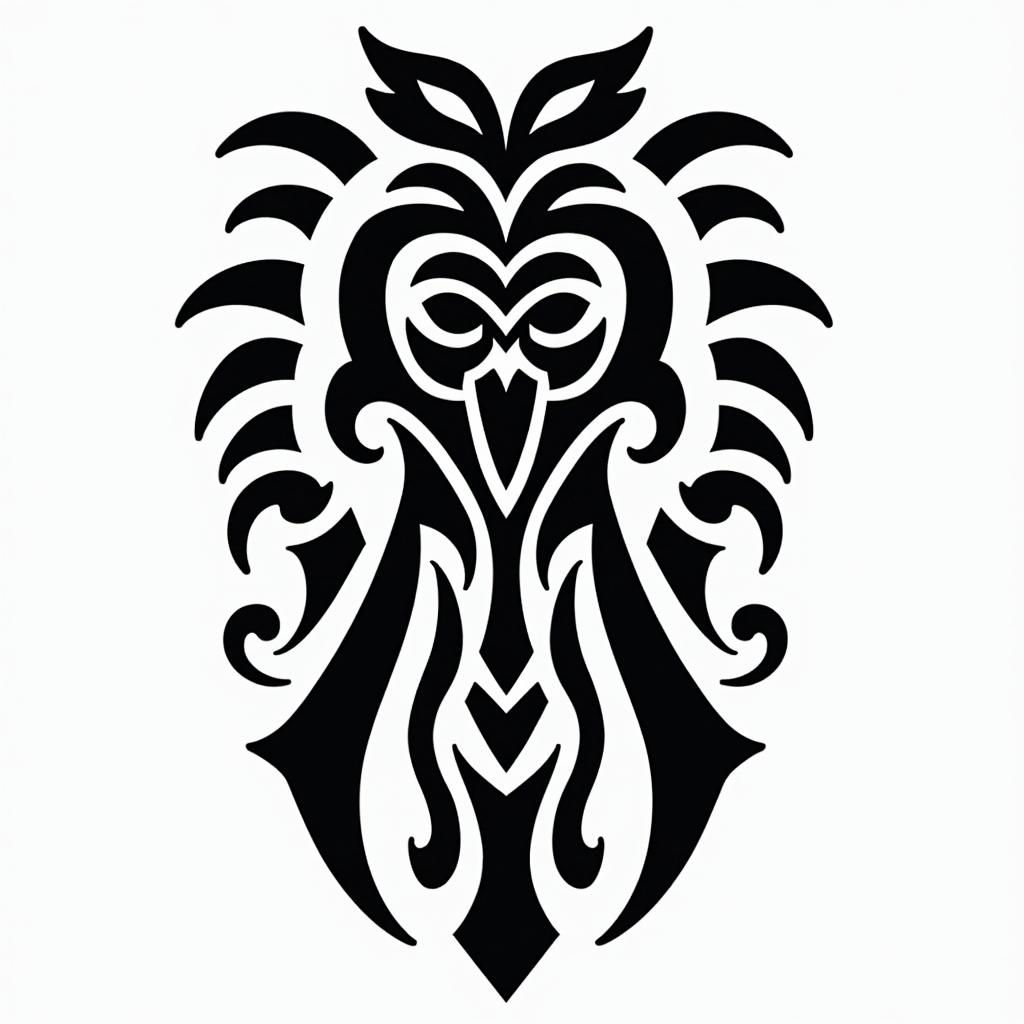 Family and protectionin tribal tattoo style, featuring bold and black geometric shapes, curved lines, intertwine and flow seamlessly, creating a powerful and symbolic design, polynesian and maori styles