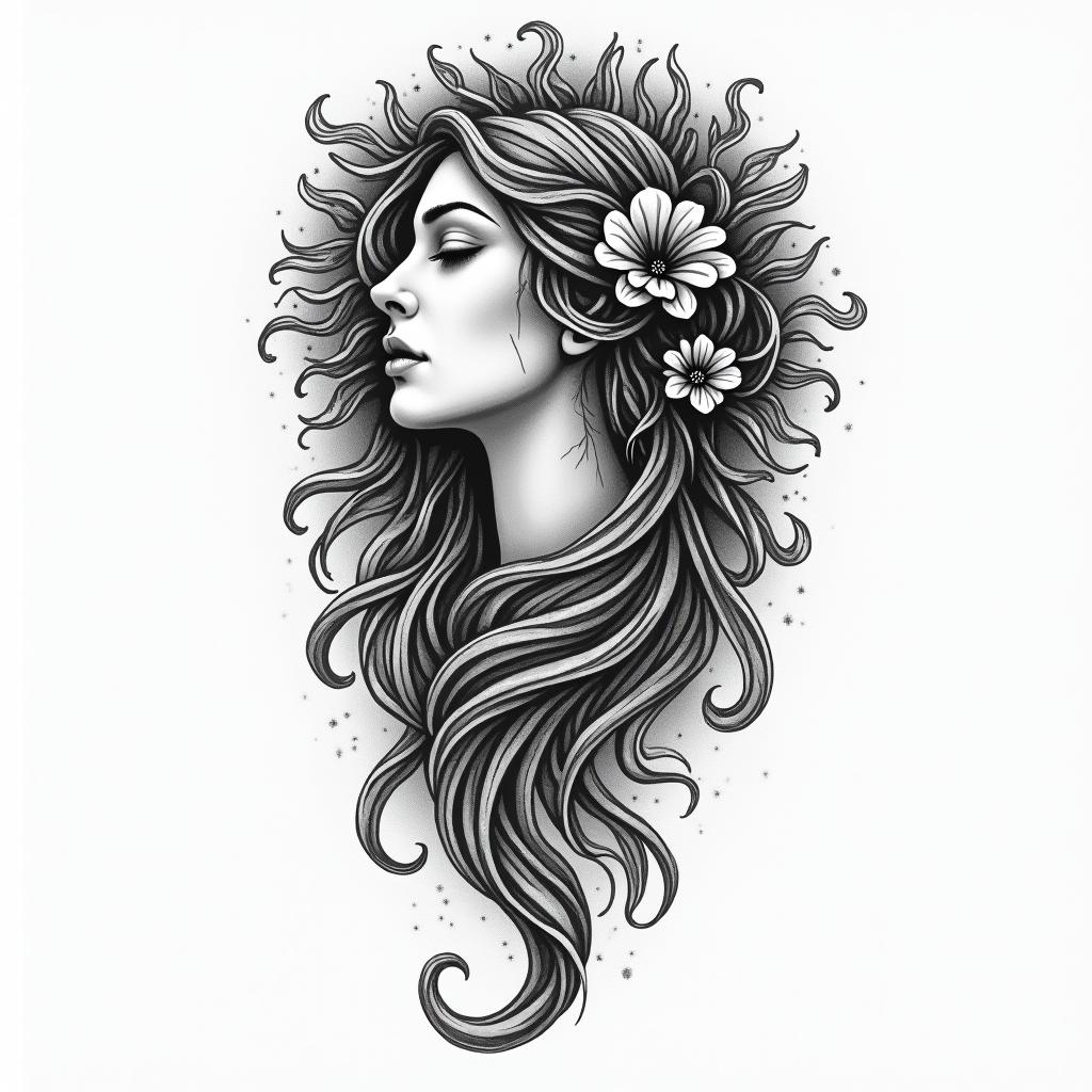 Librain bohemian style tattoo, 8k - Variation 4