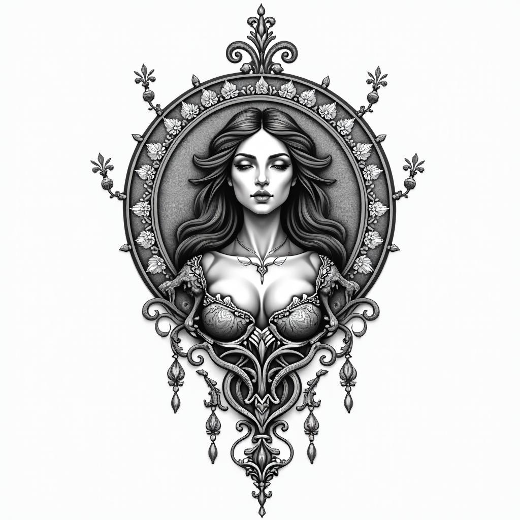 Librain bohemian style tattoo, 8k
