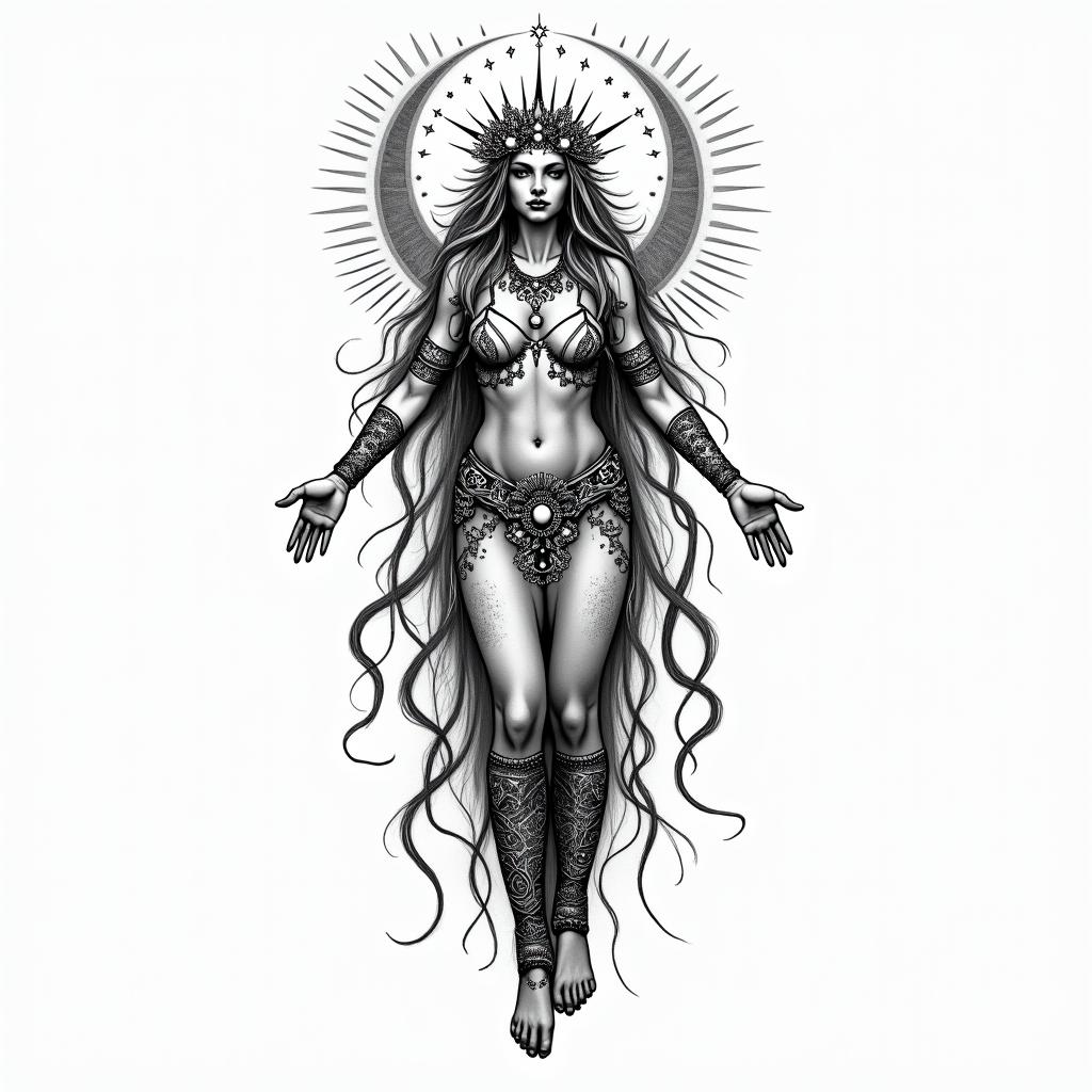 Librain bohemian style tattoo, 8k - Variation 2