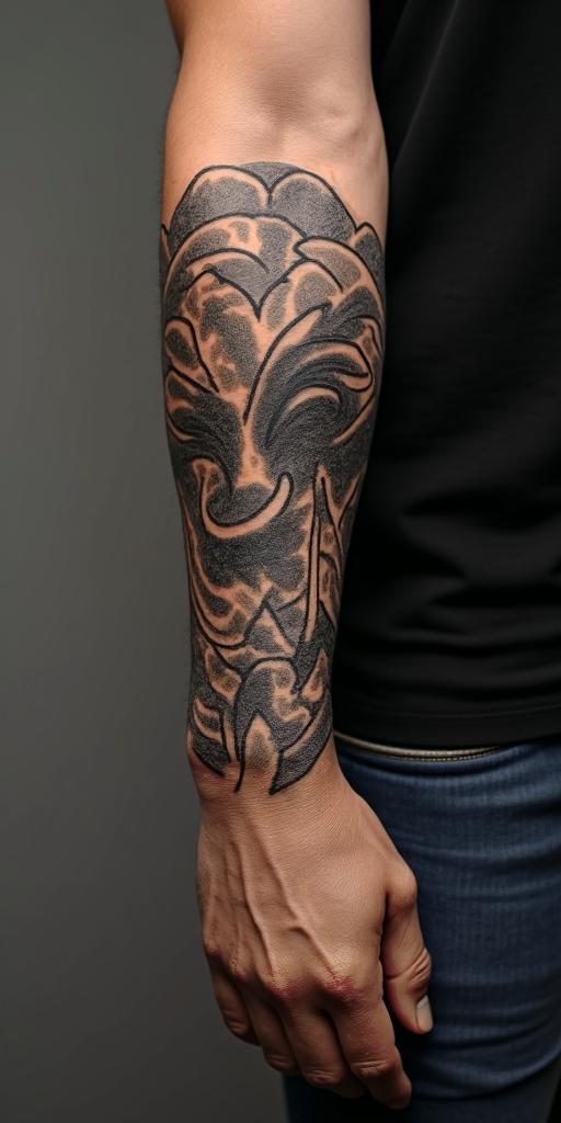 Yair Soto, Aries, Durango Mexico.in authentic tattoo style, incorporating traditional modifications, bold black outlines, solid color fills, featuring classic authentic elements - Variation 2