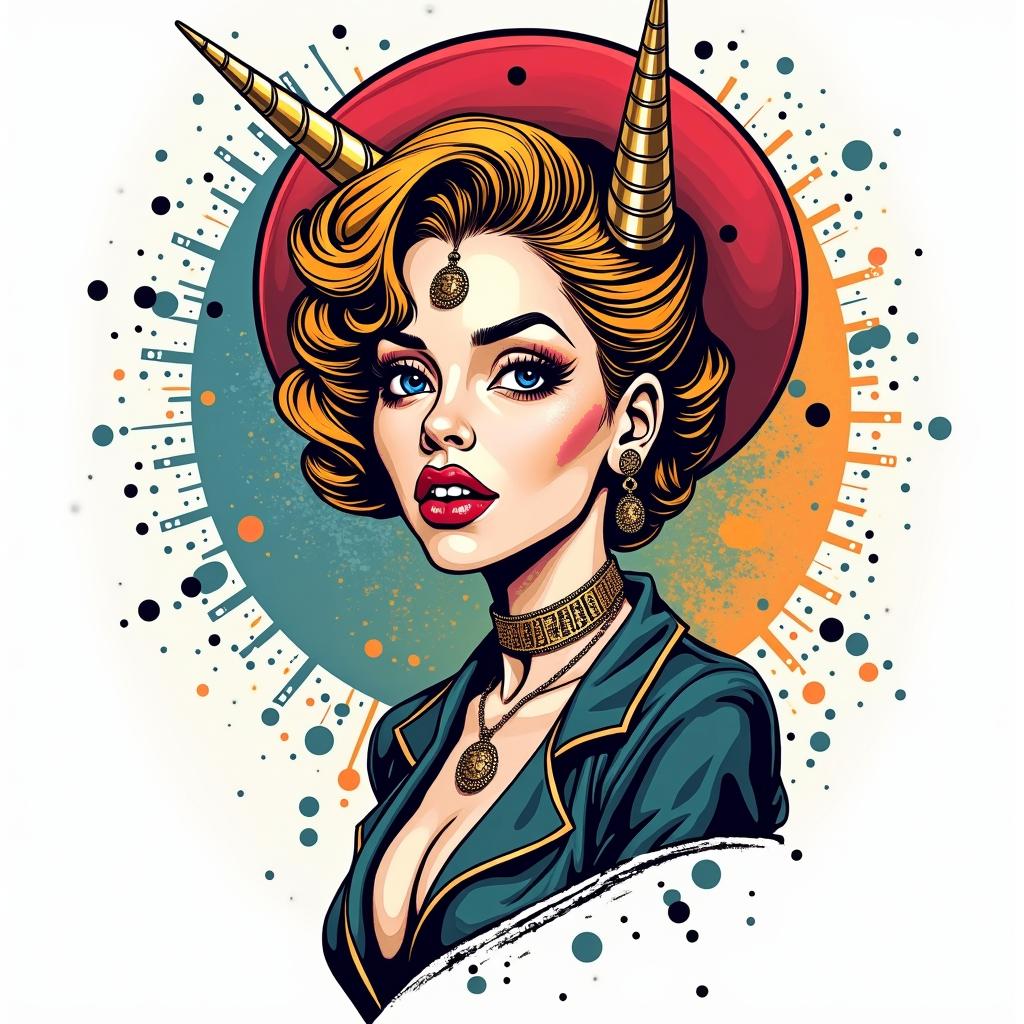 Alexis,capricornio,18011984in pop art style tattoo, featuring bold and vibrant colors, exaggerated outlines, iconic imagery, inspired by comic books and speech bubbles, comic book characters, retro pop culture - Variation 4