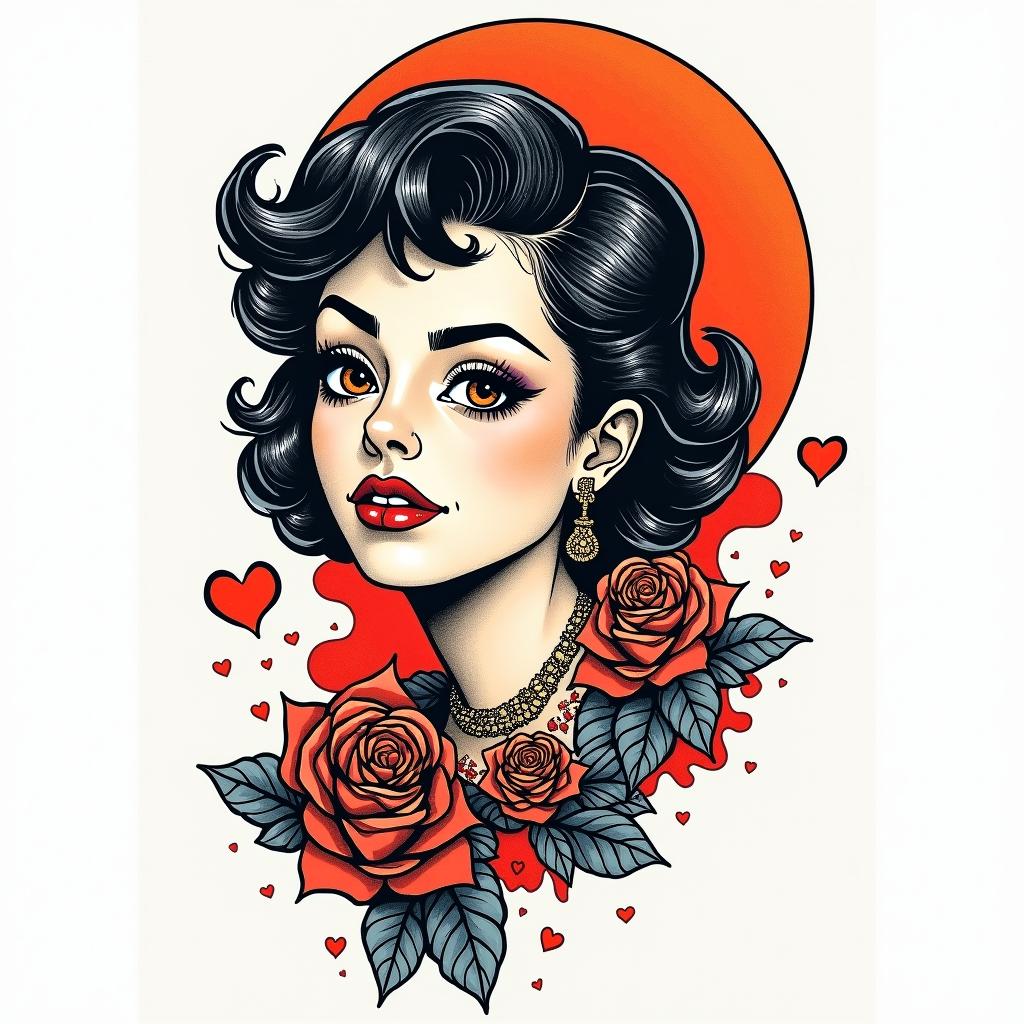 Alexis,capricornio,18011984in pop art style tattoo, featuring bold and vibrant colors, exaggerated outlines, iconic imagery, inspired by comic books and speech bubbles, comic book characters, retro pop culture