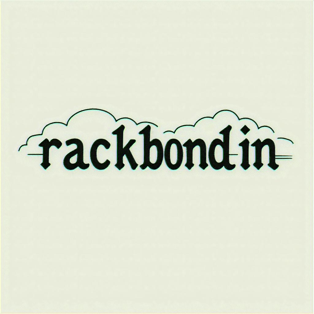 word “rackbondin” with cloudsminimalist text-based tattoo, Monospace font ultra-realistic, perfectly placed, high-quality font design, photo-realistic shading, 8k, high quality, finely detailed typograph - Variation 4