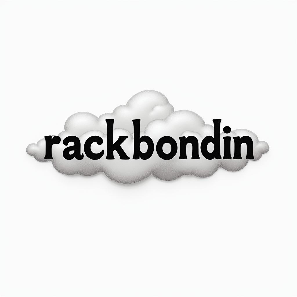 word “rackbondin” with cloudsminimalist text-based tattoo, Monospace font ultra-realistic, perfectly placed, high-quality font design, photo-realistic shading, 8k, high quality, finely detailed typograph - Variation 2