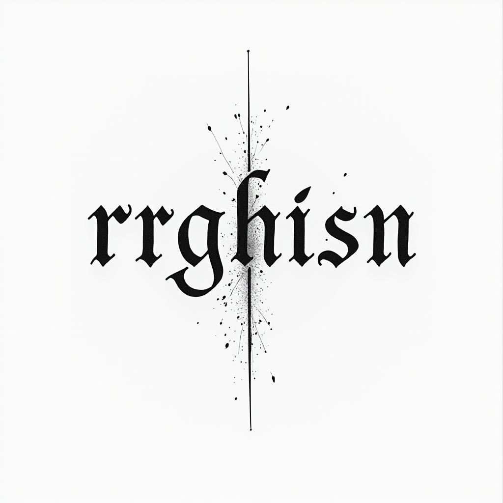 Robert, Pisces, Birminghamminimalist text-based tattoo, Monospace font ultra-realistic, perfectly placed, high-quality font design, photo-realistic shading, 8k, high quality, finely detailed typograph - Variation 4