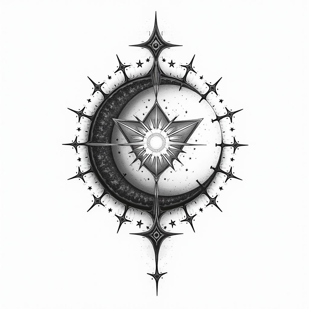 Constellation 
Orthantia 
in bohemian style tattoo, 8k