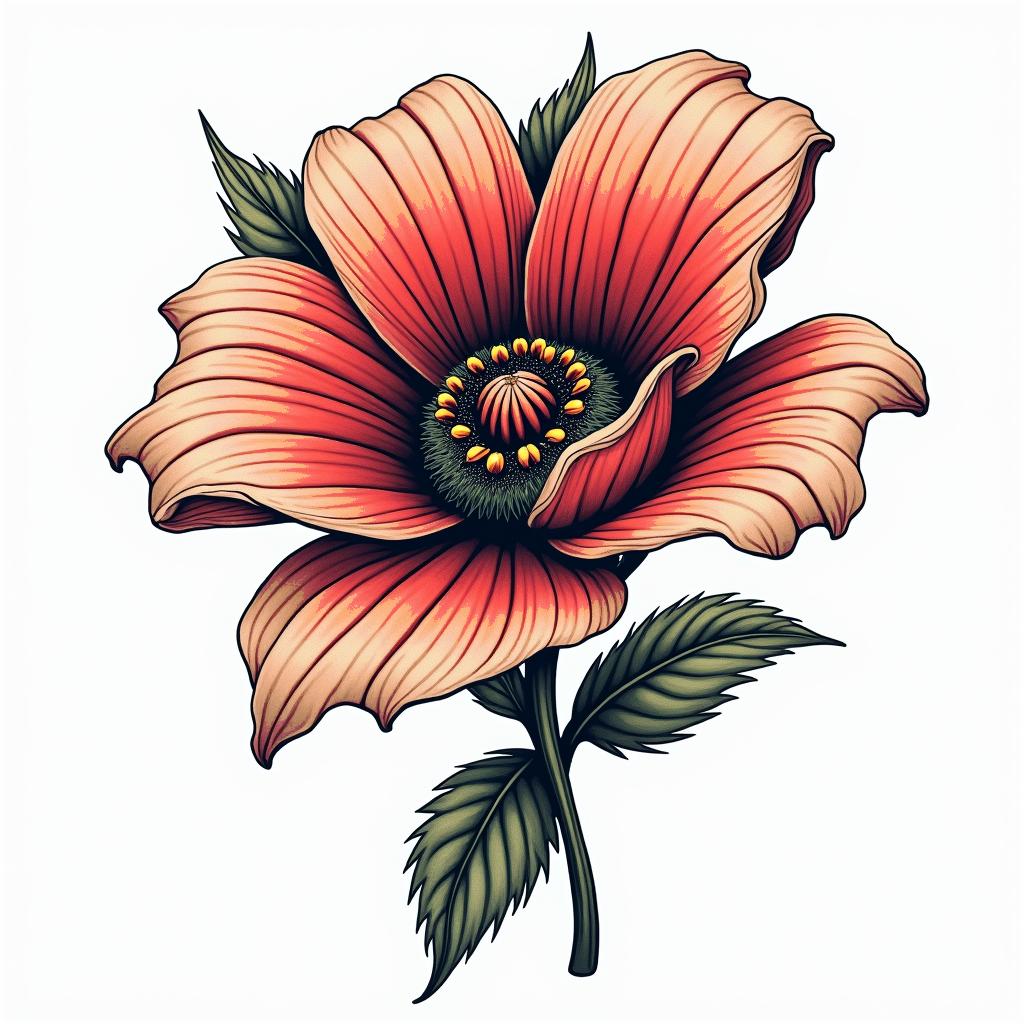 Shoulder flowerin pop art style tattoo, featuring bold and vibrant colors, exaggerated outlines, iconic imagery, inspired by comic books and speech bubbles, comic book characters, retro pop culture - Variation 2