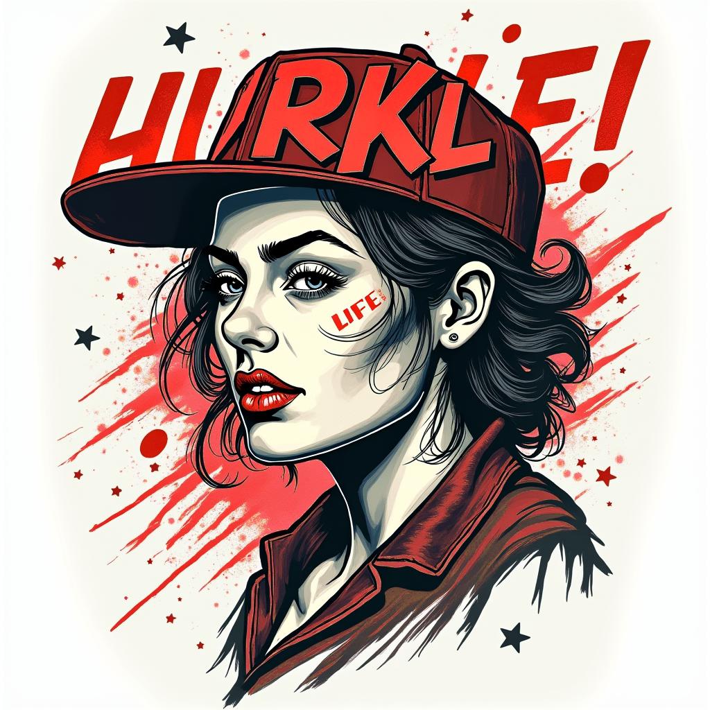 Hurdle are lifein pop art style tattoo, featuring bold and vibrant colors, exaggerated outlines, iconic imagery, inspired by comic books and speech bubbles, comic book characters, retro pop culture - Variation 3