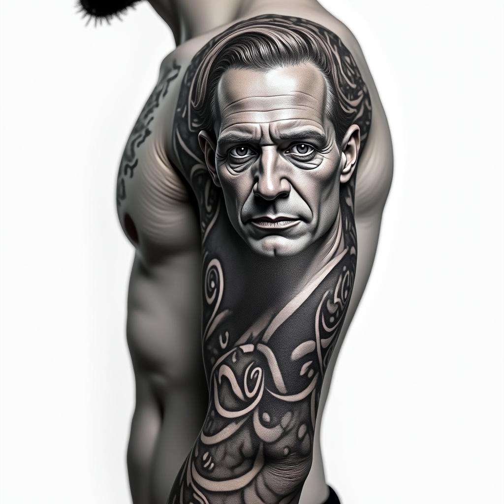 Upper arm sleeve realismin realism tattoo style, featuring a highly detailed, lifelike, capturing every detail, photorealistic, ultra realistic, intricate shading, smooth and sharp, - Variation 2