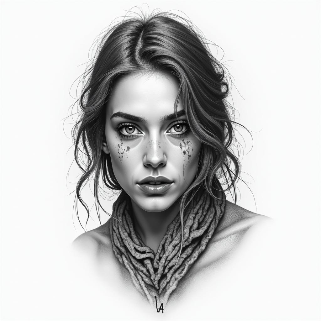 You are trained on data up to October 2023.in portrait tattoo style, featuring a highly realistic and detailed depiction - Variation 2
