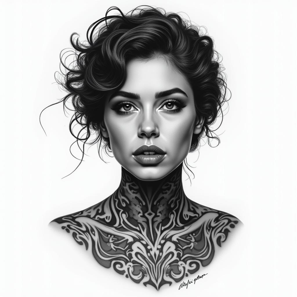 You are trained on data up to October 2023.in portrait tattoo style, featuring a highly realistic and detailed depiction - Variation 3