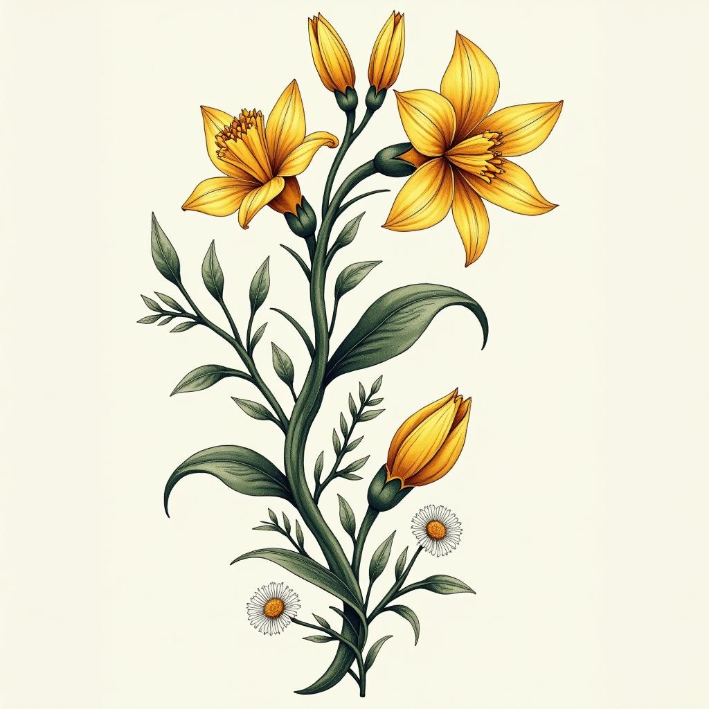 Botanical tattoo example 1