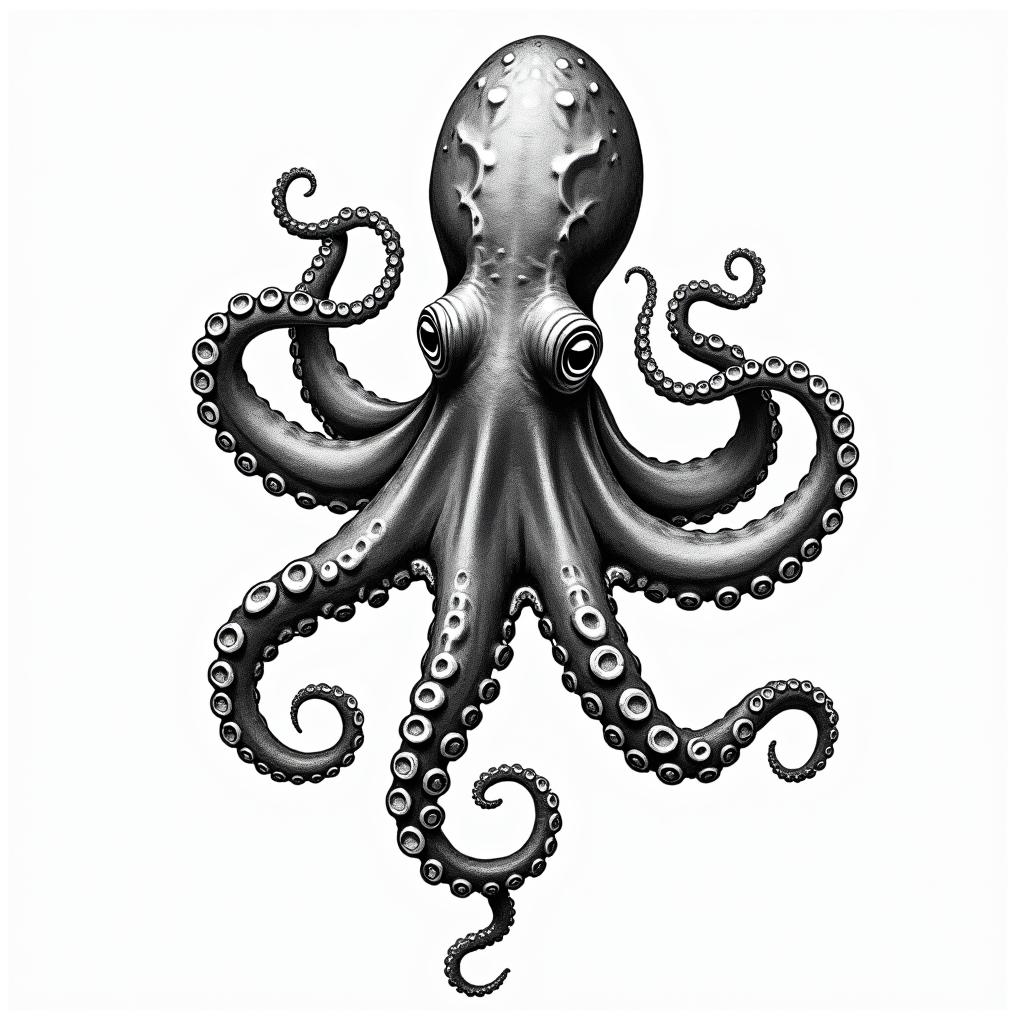 Octopusin bohemian style tattoo, 8k - Variation 2