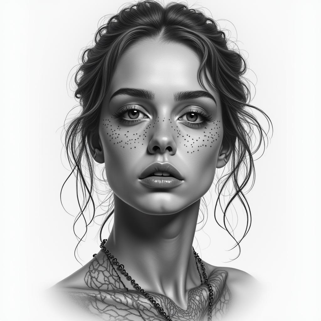 Amanda, Cancer, Chicagoin realism tattoo style, featuring a highly detailed, lifelike, capturing every detail, photorealistic, ultra realistic, intricate shading, smooth and sharp, - Variation 2