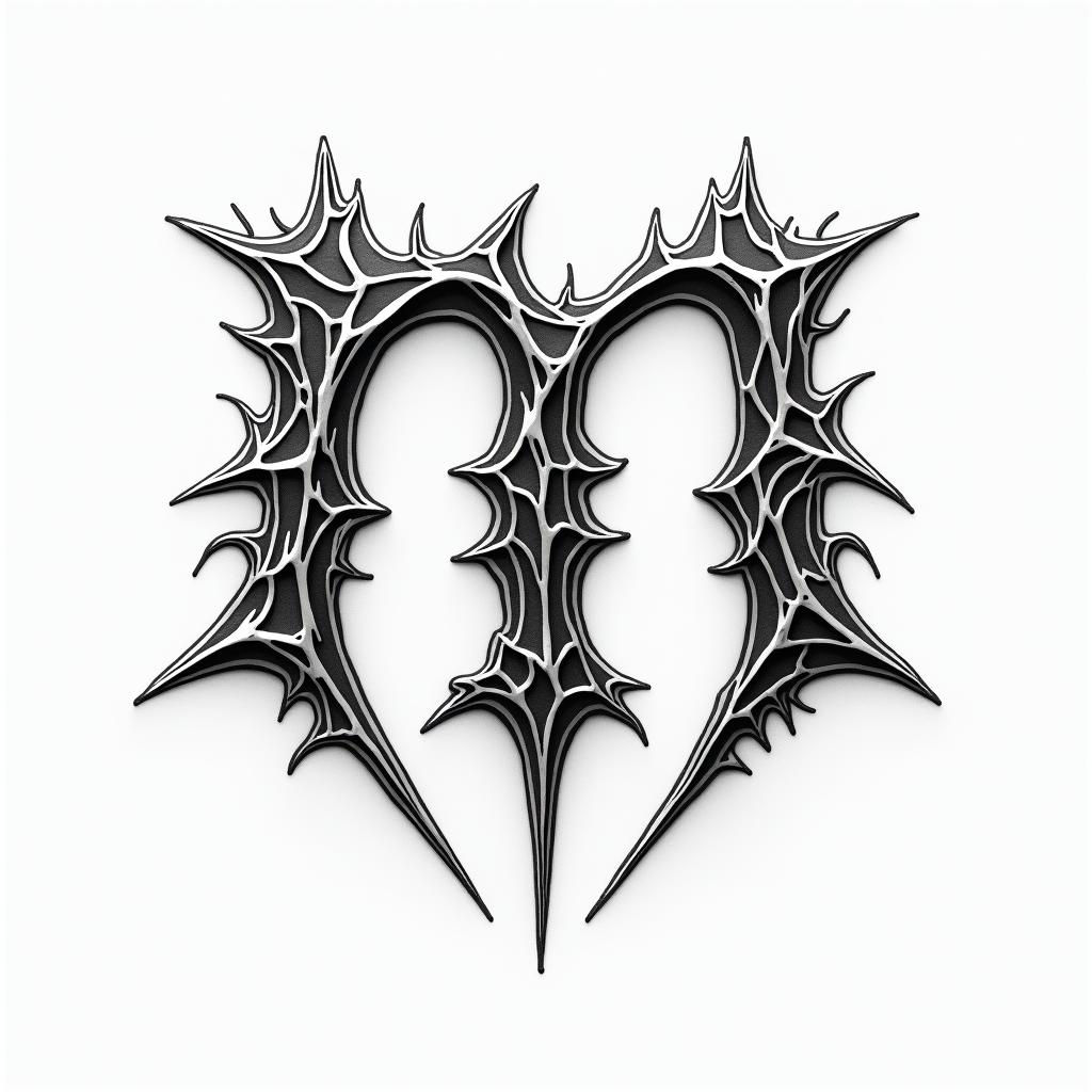 A letter mhigly detailed tattoo