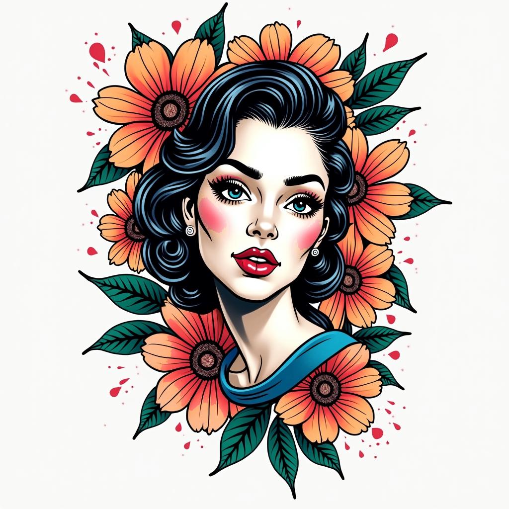 Neo-Traditional tattoo example 1