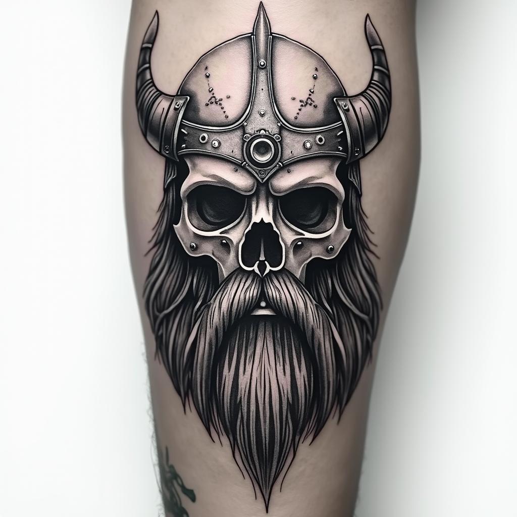 Viking shield on the elbowtattoo in biomechanic style, the tattoo covered by robotic elements of futuristic cyberpunk design, robotic features detail, showcasing intricate mechanical components