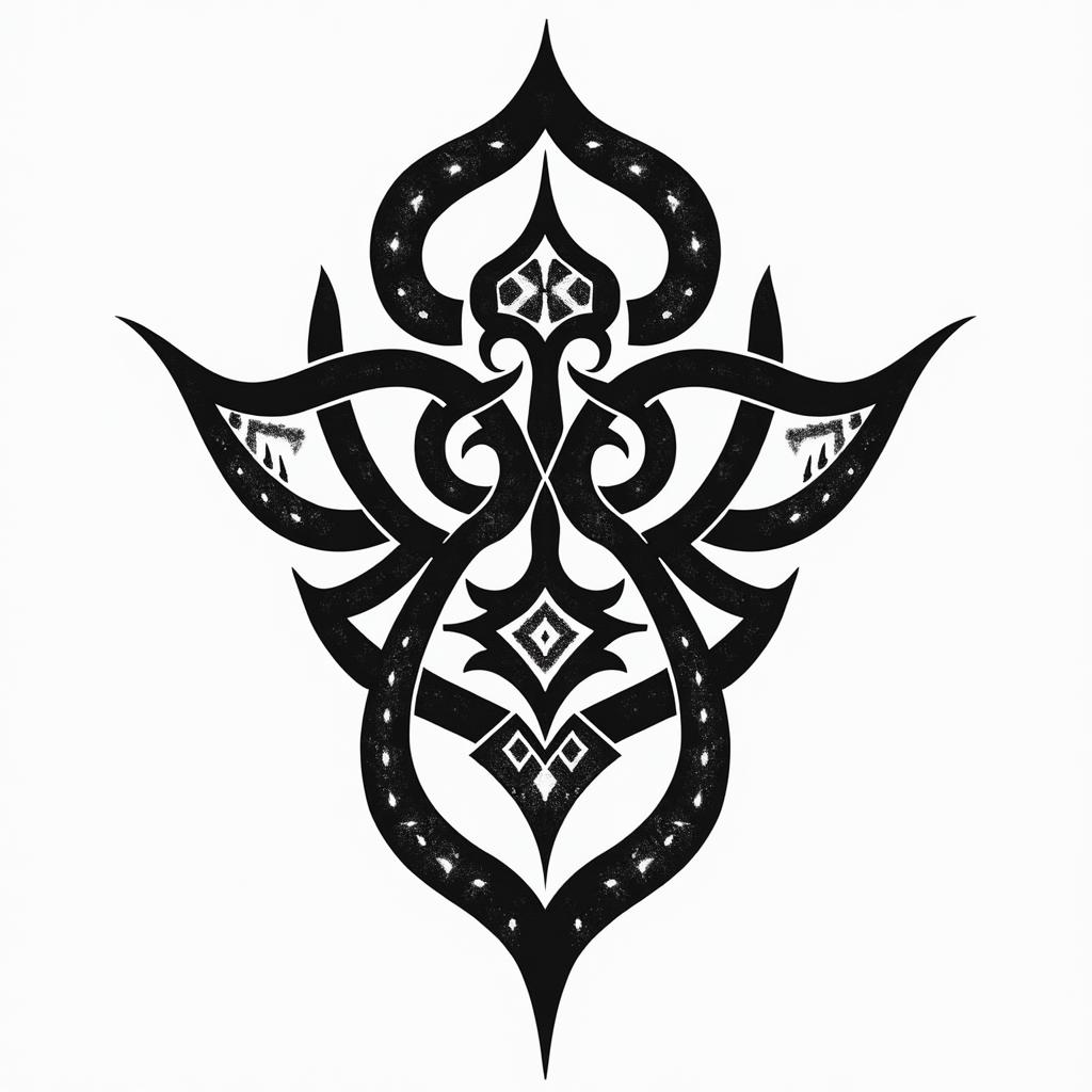 Samuele, Italian-English Pisces sign who lives in Tuscany.in tribal tattoo style, featuring bold and black geometric shapes, curved lines, intertwine and flow seamlessly, creating a powerful and symbolic design, polynesian and maori styles - Variation 3