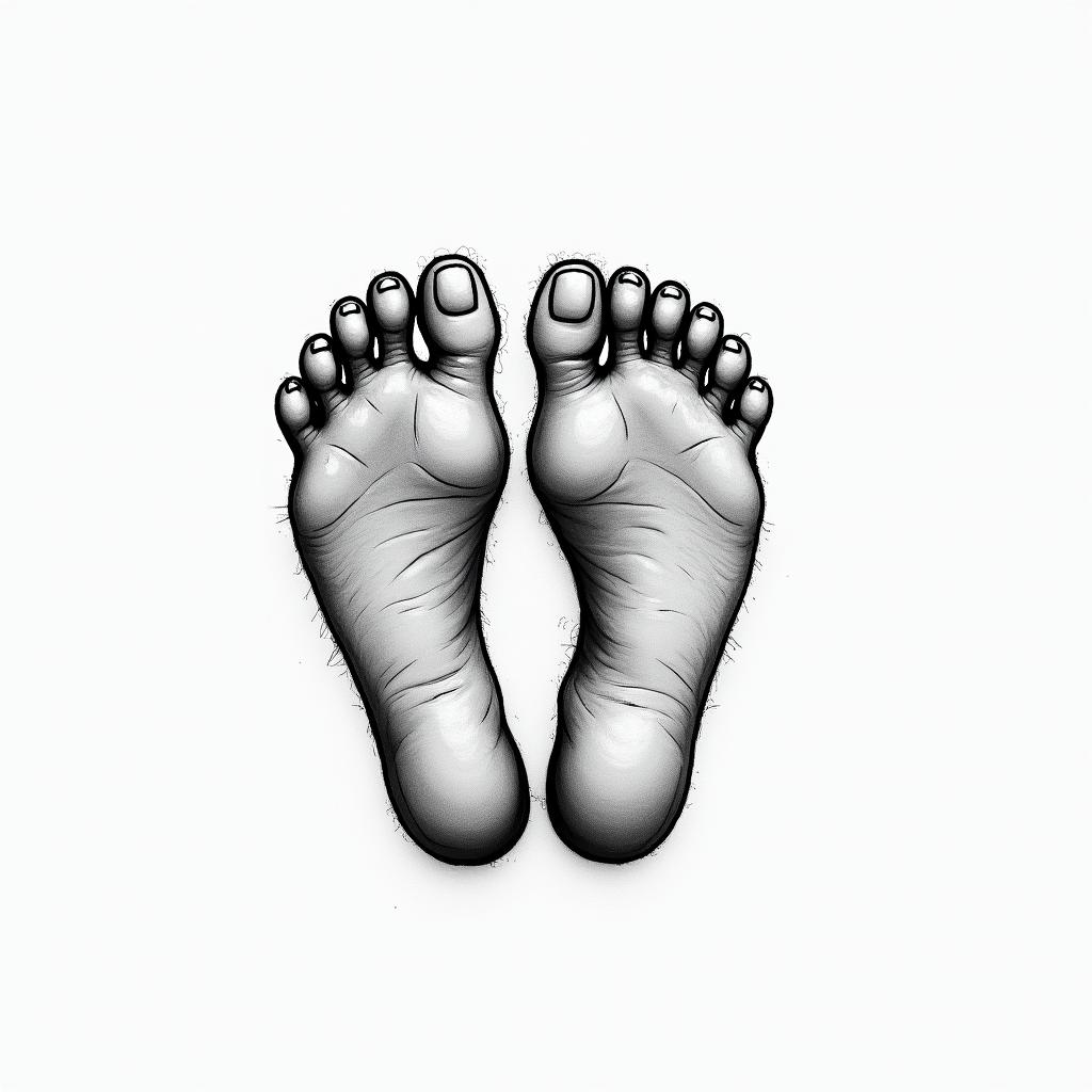 I want my mom's and dad's footprints forming a heart with the line of life.higly detailed tattoo