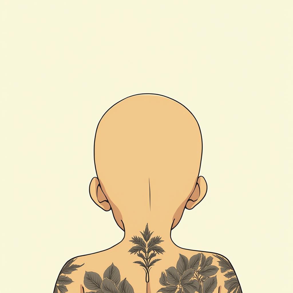 PalestineGhibli, Studio Ghibli aesthetic, hand-drawn anime style, retro nostalgic atmosphere, retro soft pastel color palette with earthy tones, retro Japanese cinematic shot, yellow tint effect, bald character, smooth surface, anime shadow 90's anime style - Variation 3