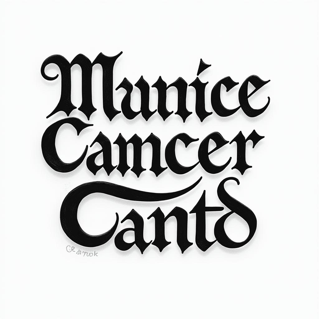 Gothic Text tattoo example 3