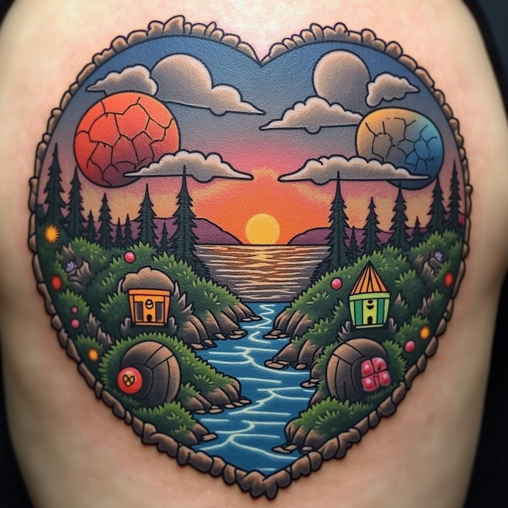 New School tattoo example 1