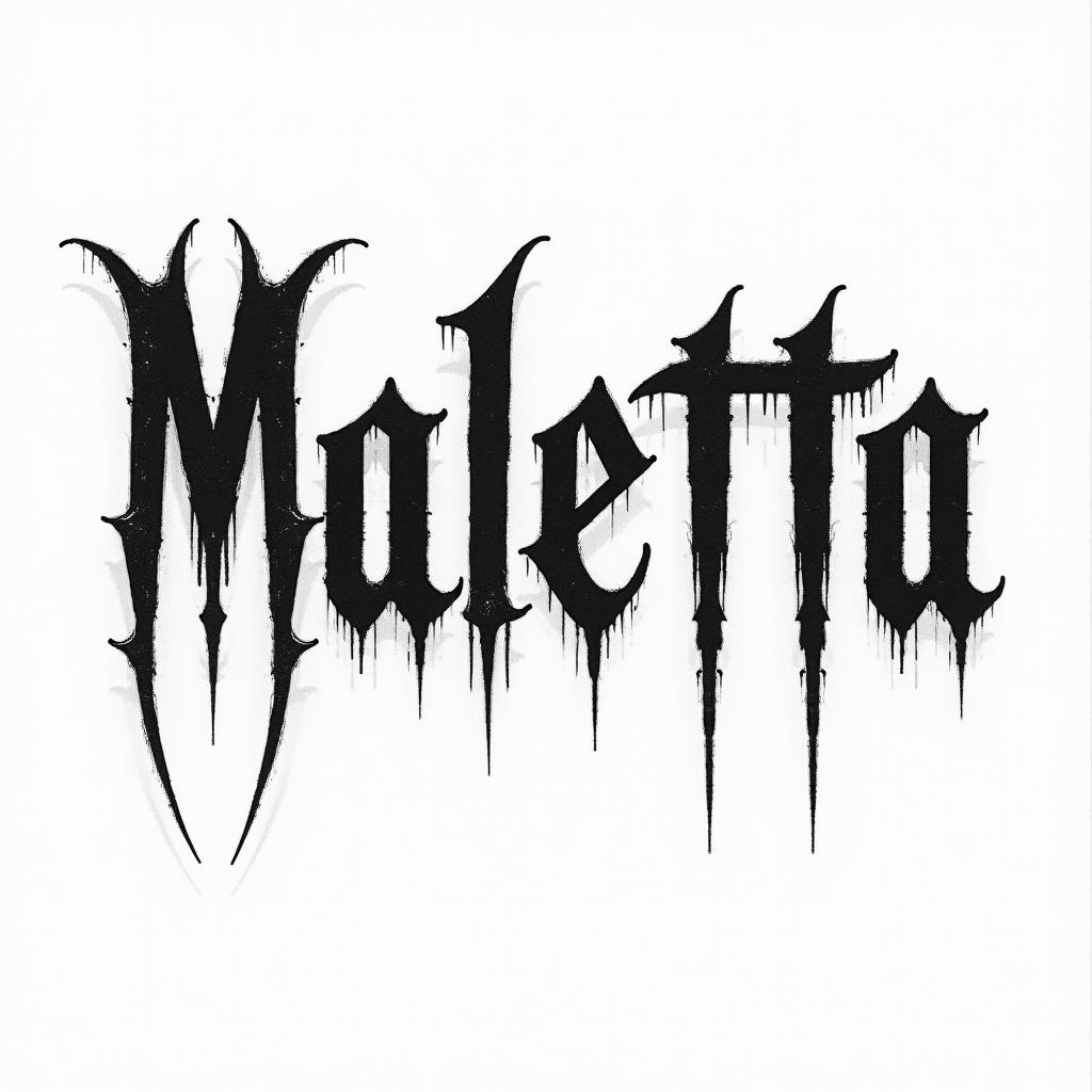 Malettatext-based tattoo, gothic font ultra-realistic, perfectly placed, high-quality font design, photo-realistic shading, 8k, high quality, finely detailed typography - Variation 4