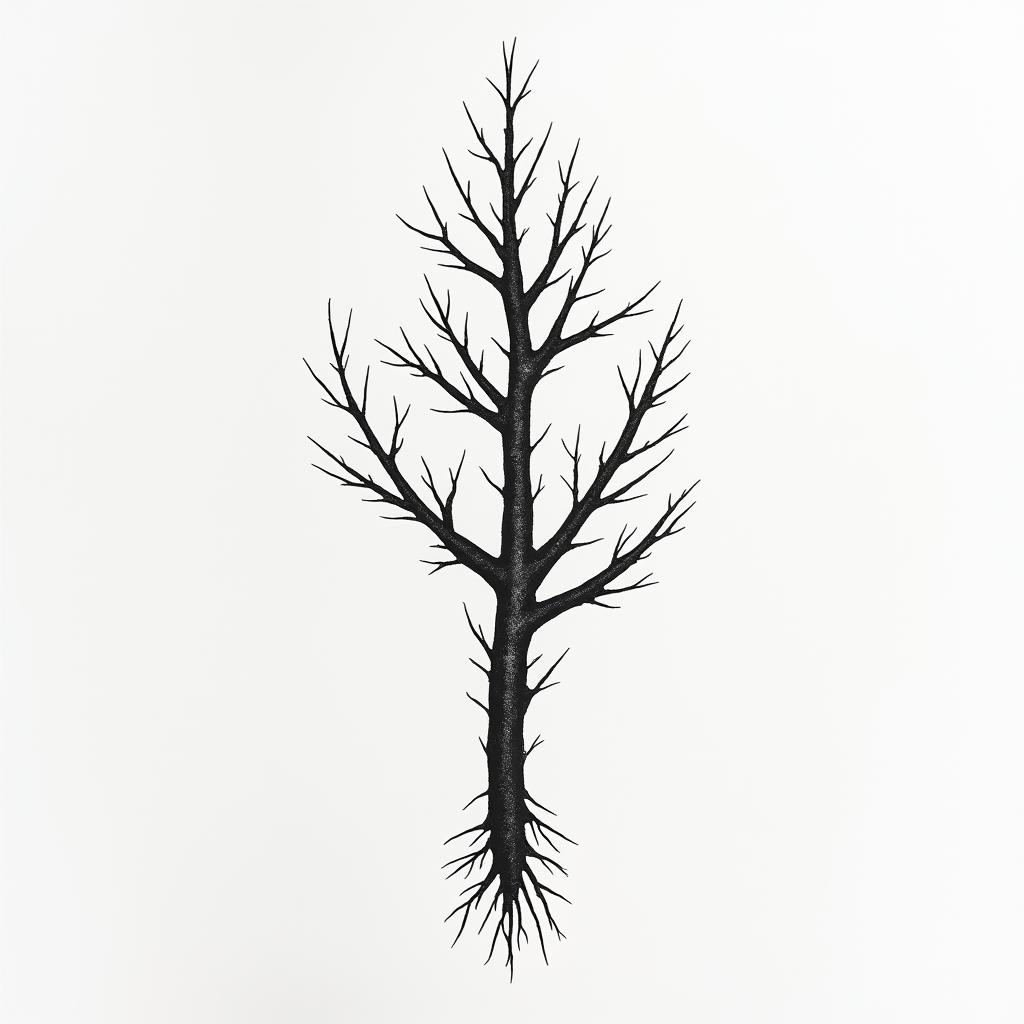 SAH blood vesselsin minimalist style tattoo, featuring simple shapes and fine lines, with minimal shading and details, tiny triangles, creating a sense of balance and harmony - Variation 3