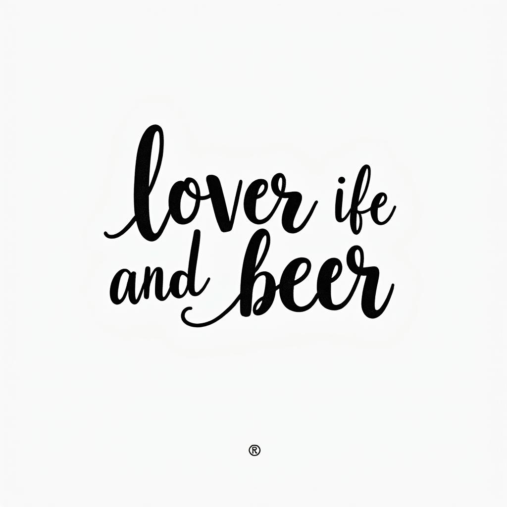 Lesbian, lover of life and beerminimalist text-based tattoo, Monospace font ultra-realistic, perfectly placed, high-quality font design, photo-realistic shading, 8k, high quality, finely detailed typograph - Variation 2