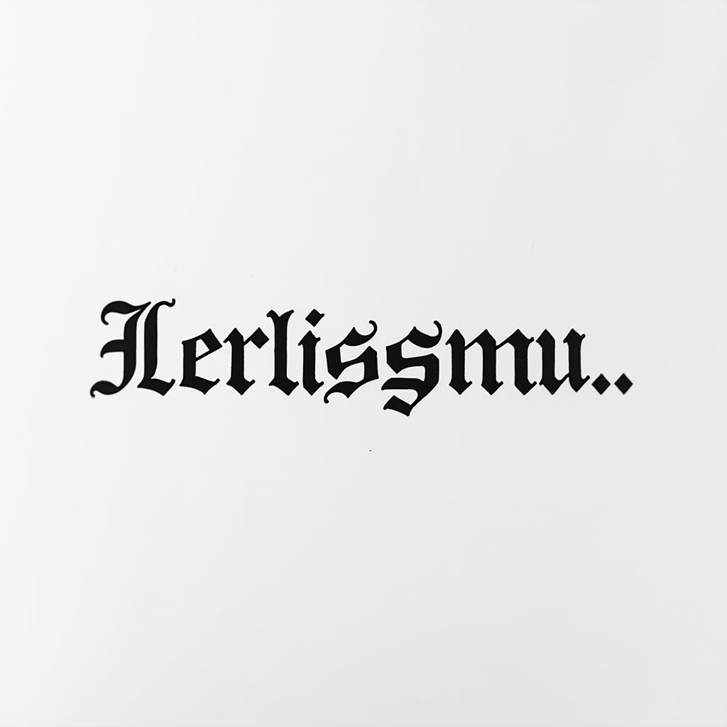 Demitrius Leonardminimalist text-based tattoo, Monospace font ultra-realistic, perfectly placed, high-quality font design, photo-realistic shading, 8k, high quality, finely detailed typograph