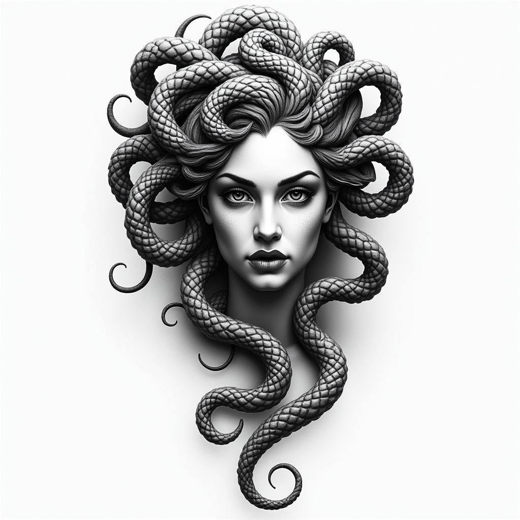 medusahigly detailed tattoo - Variation 3