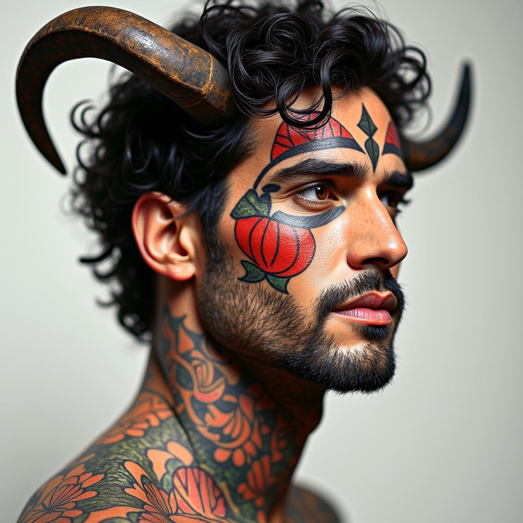 Taurus signin pop art style tattoo, featuring bold and vibrant colors, exaggerated outlines, iconic imagery, inspired by comic books and speech bubbles, comic book characters, retro pop culture - Variation 2