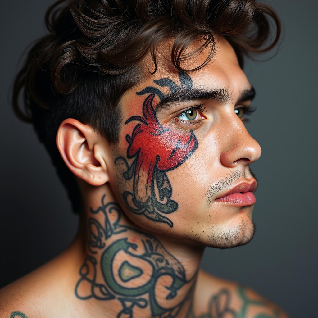 Taurus signin pop art style tattoo, featuring bold and vibrant colors, exaggerated outlines, iconic imagery, inspired by comic books and speech bubbles, comic book characters, retro pop culture