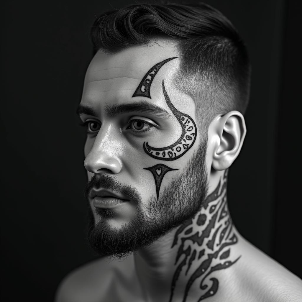 Taurus signtext-based tattoo, gothic font ultra-realistic, perfectly placed, high-quality font design, photo-realistic shading, 8k, high quality, finely detailed typography - Variation 4