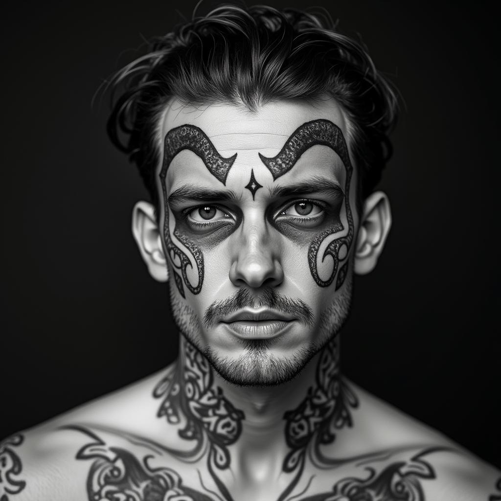 Taurus signtext-based tattoo, gothic font ultra-realistic, perfectly placed, high-quality font design, photo-realistic shading, 8k, high quality, finely detailed typography