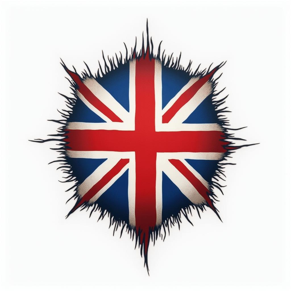 Filipino flag and great Britain flag combinationstext-based tattoo, japanese font ultra-realistic, perfectly placed, high-quality font design, photo-realistic shading, 8k, high quality, finely detailed typograph - Variation 17