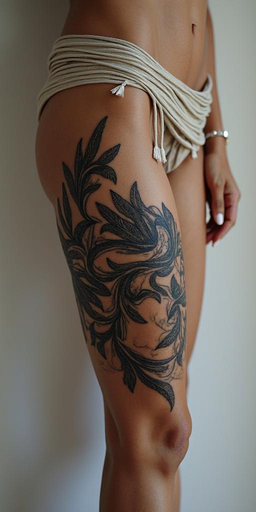 Athena, the goddess of war, firein bohemian style tattoo, 8k