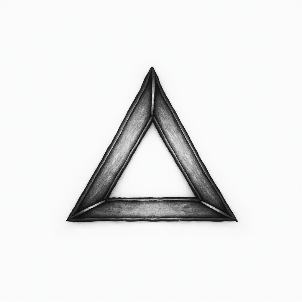 Simple triangle with a line throughhigly detailed tattoo - Variation 2
